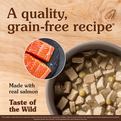 Premium USA imported salmon flavored wet dog food can close up