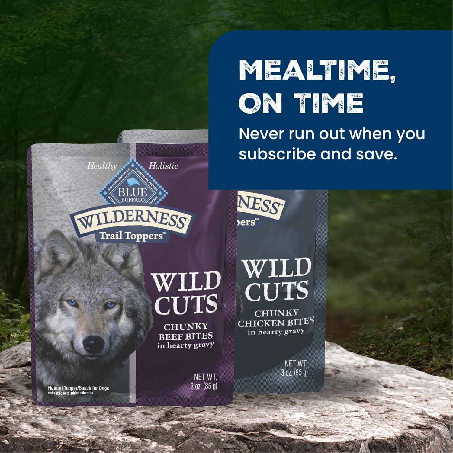 Blue Buffalo Wilderness Trail Toppers Wild Cuts Chicken & Beef Variety Pack, Natural Wet Dog Food Made with Natural Ingredients, Protein-Rich & Grain-Free Recipes, 3-oz. Each (12 Pouches) - Image 10