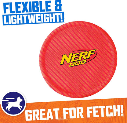 Close up of tear-resistant nylon material on Nerf Dog flyer