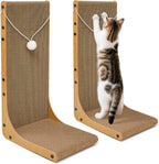 Markarbarka L-shaped cardboard cat scratcher front view premium indoor pet scratching pad