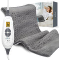 Pure Enrichment PureRelief Extra Large Heating Pad front view showing charcoal gray plush fabric and digital controller