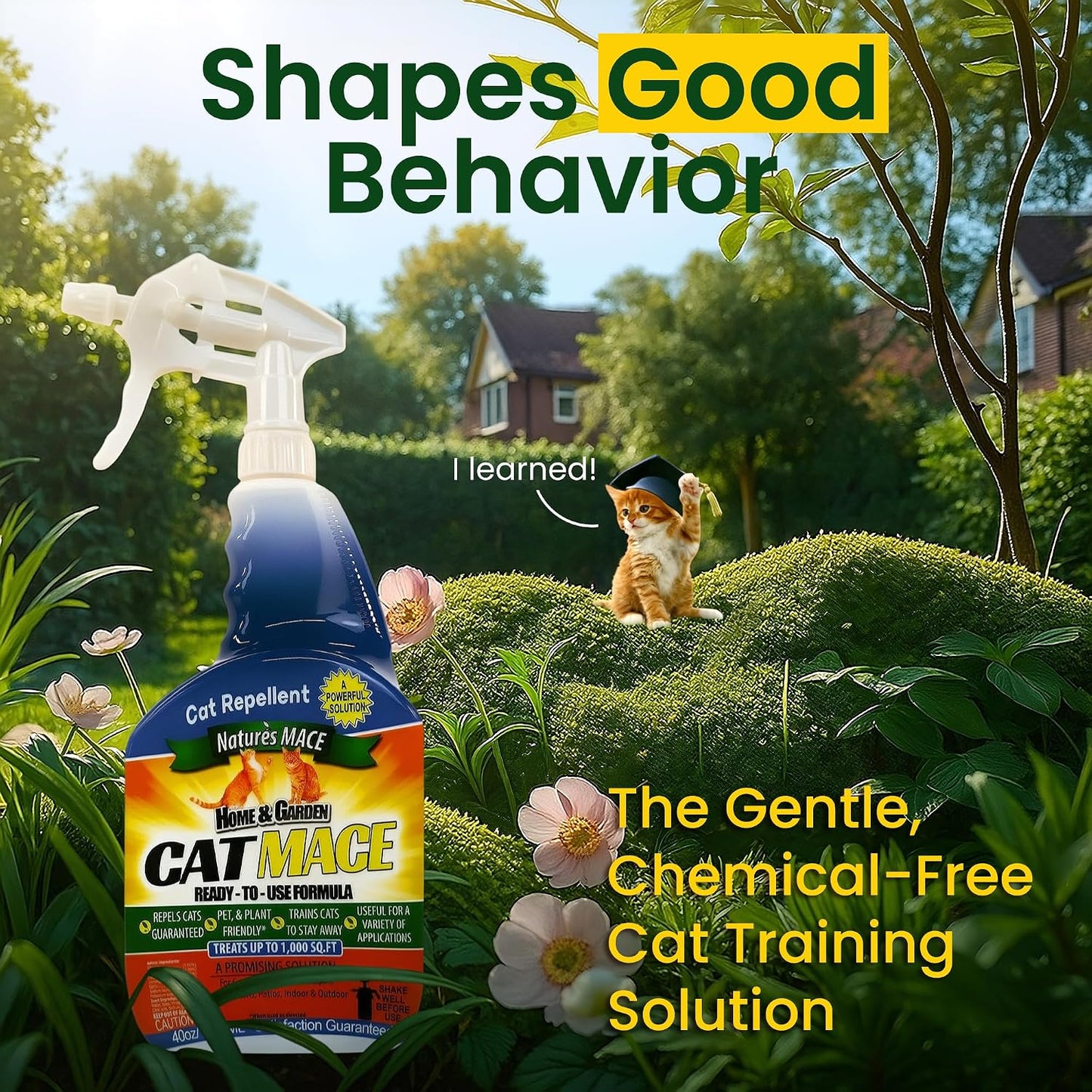 Natural essential oil cat spray deterrent for indoor furniture protection