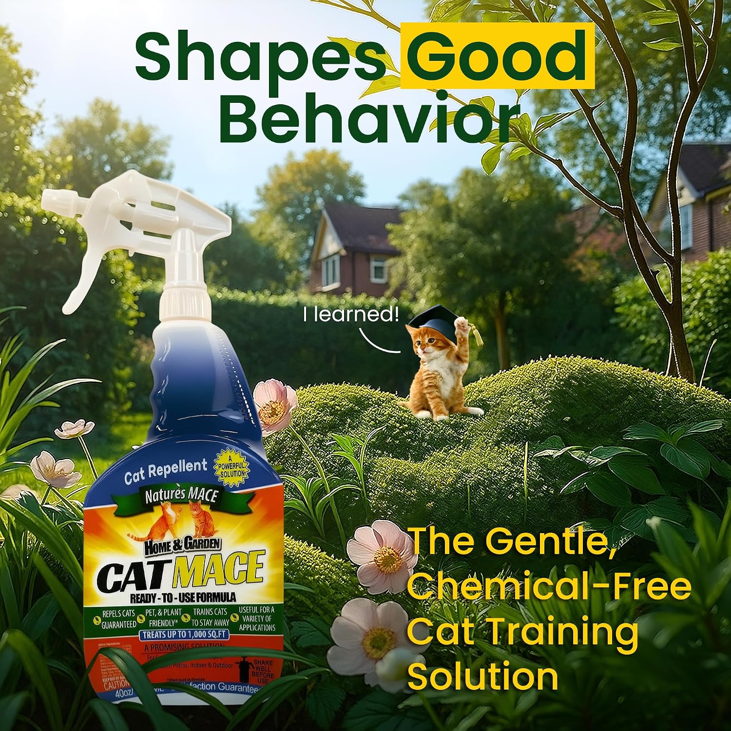 Natural essential oil cat spray deterrent for indoor furniture protection