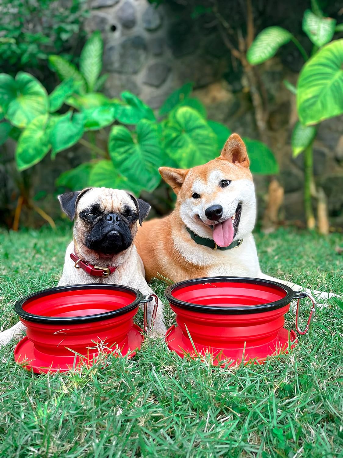 Tuff Pupper SuperBigSlurp wide base design demonstrating stability and spill prevention on a flat surface.