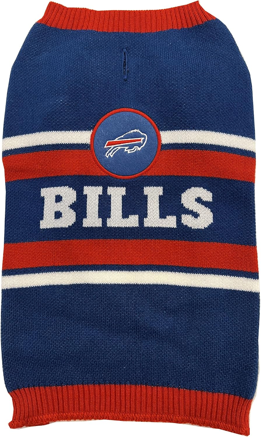 Pets First NFL Buffalo Bills dog sweater front view