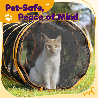 Close up view of the tear resistant fabric and breathable netting on the catio cube.
