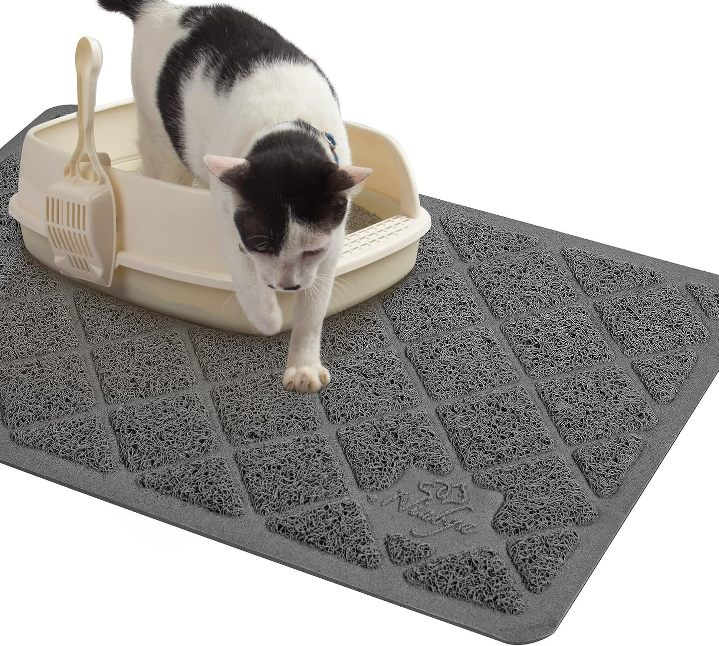 Niubya Premium Cat Litter Mat, Litter Box Mat with Non-Slip and Waterproof Backing, Litter Trapping Mat Soft on Kitty Paws and Easy to Clean, Cat Mat Traps Litter from Box - Image 13