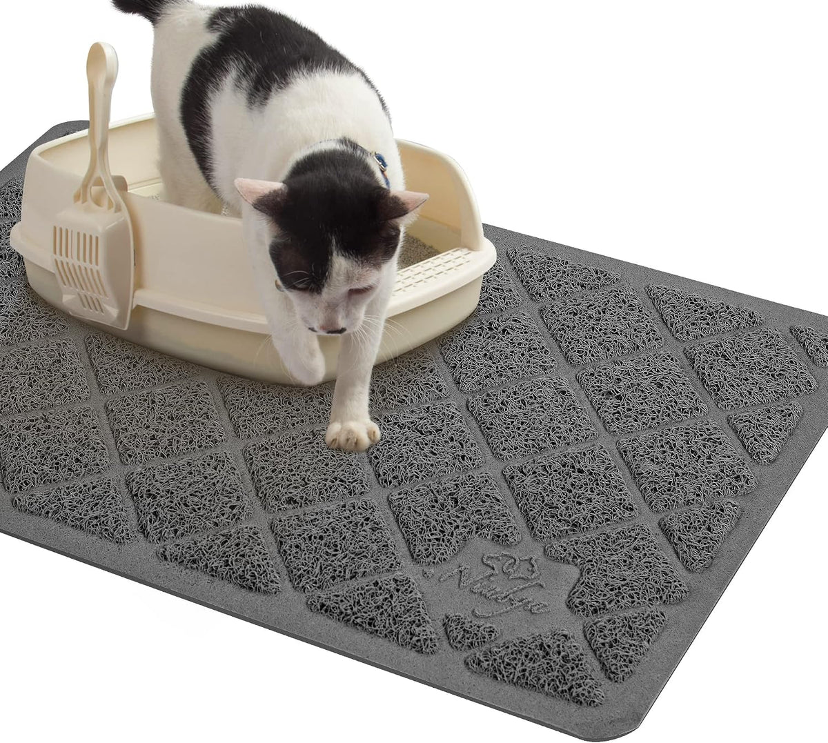 Niubya Premium Cat Litter Mat, Litter Box Mat with Non-Slip and Waterproof Backing, Litter Trapping Mat Soft on Kitty Paws and Easy to Clean, Cat Mat Traps Litter from Box - Image 13
