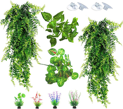 Safe artificial greenery for crested gecko and snake habitats