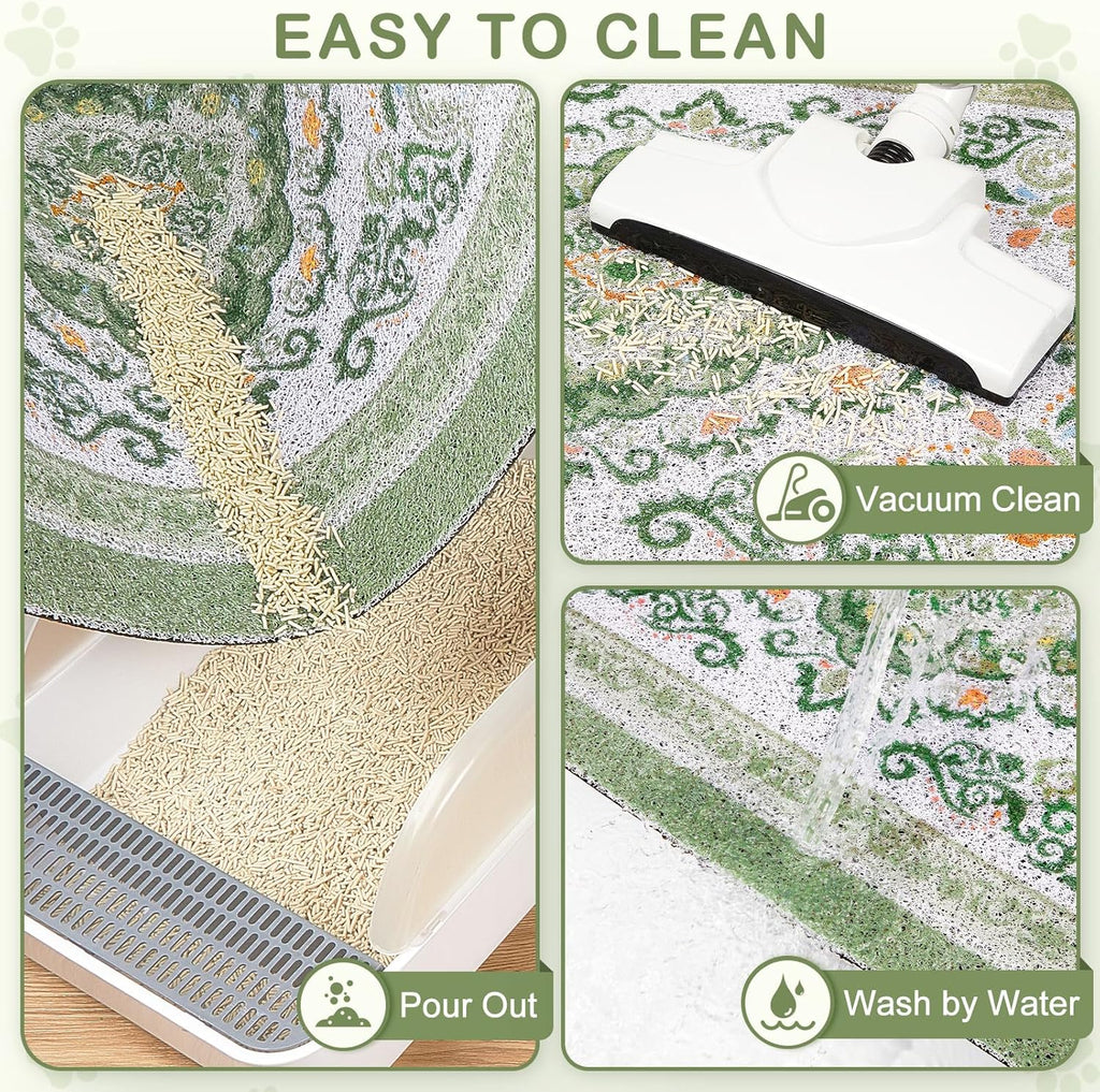 Unicorn Catcher washable litter catcher mat being rinsed clean