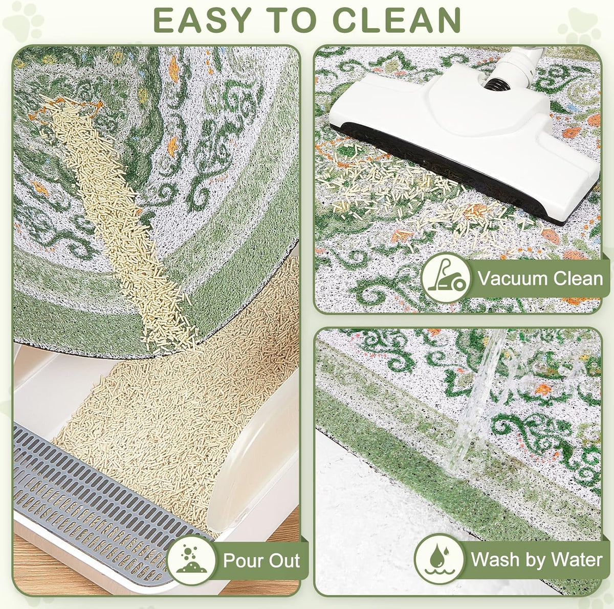 Unicorn Catcher washable litter catcher mat being rinsed clean