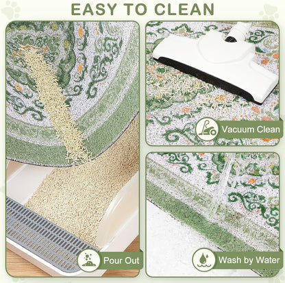 Unicorn Catcher washable litter catcher mat being rinsed clean