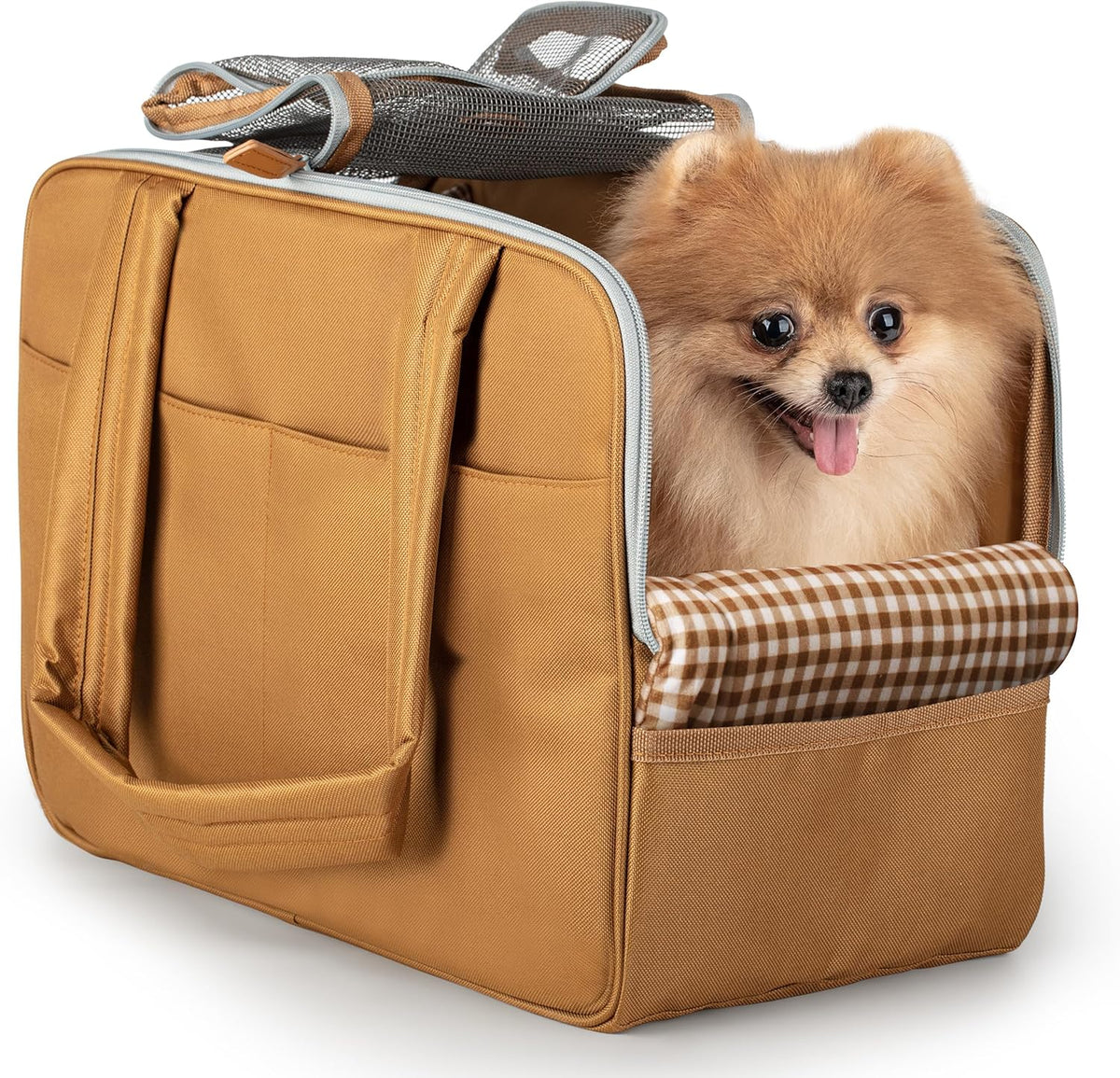 Black Dog Purse Carrier for Small Dogs - Cotton Padded Interior, Multiple Pockets, Breathable Mesh & Comfortable Strap, Durable Polyester Travel Bag, Lightweight Cat Carrier, Versatile Small Pet Bag - Image 9
