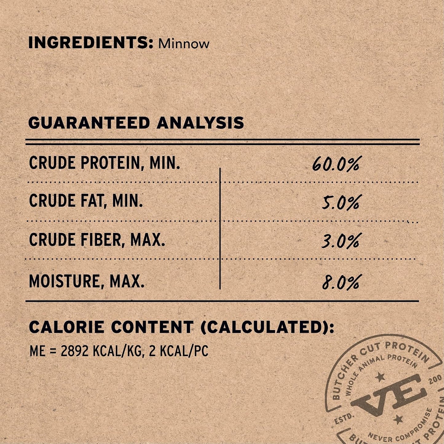 Vital Essentials freeze dried raw dog treats close up texture of whole fish