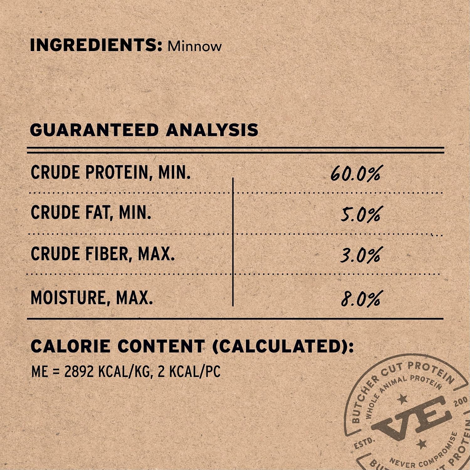 Vital Essentials freeze dried raw dog treats close up texture of whole fish
