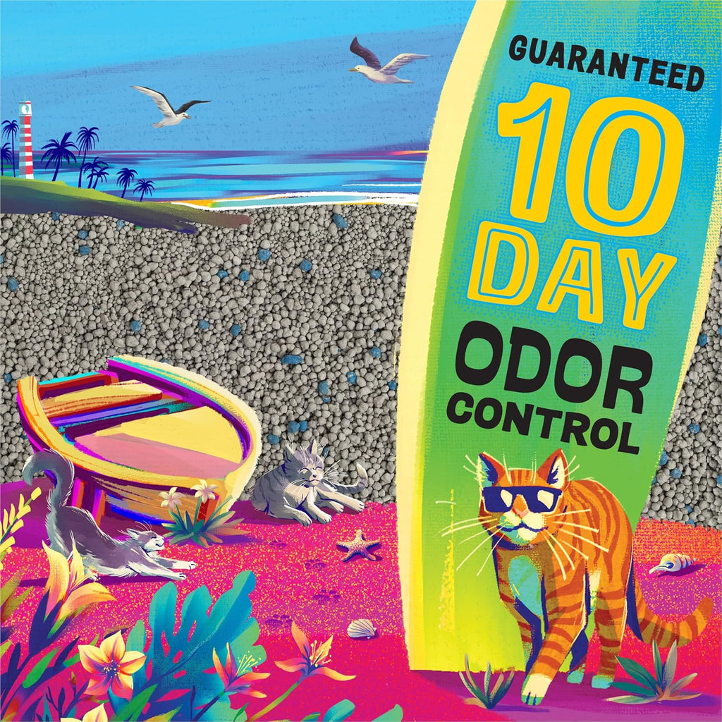Side view of Purina Tidy Cats Bahama Sunset odor control litter box
