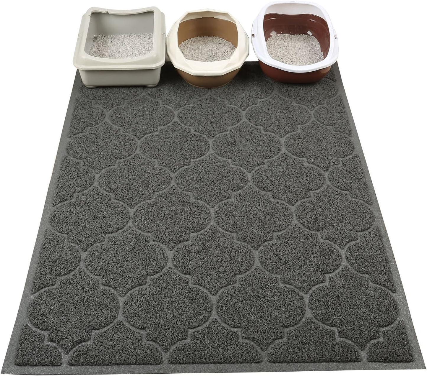 Cosyearn large cat litter mat close up of paw friendly grooved design