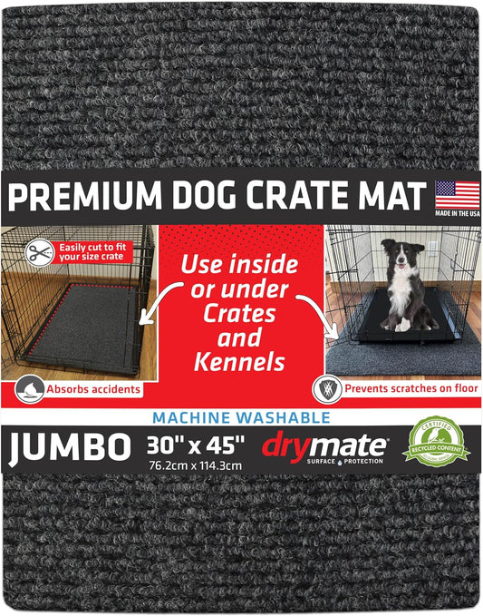 Drymate Premium Dog Crate Mat front view in dark grey