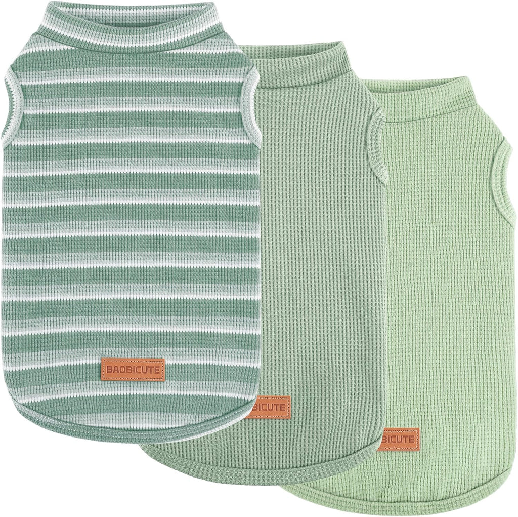 Baobicute 3 Pack Waffle Knit Dog Shirts front view