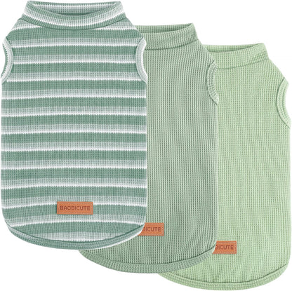 Baobicute 3 Pack Waffle Knit Dog Shirts front view