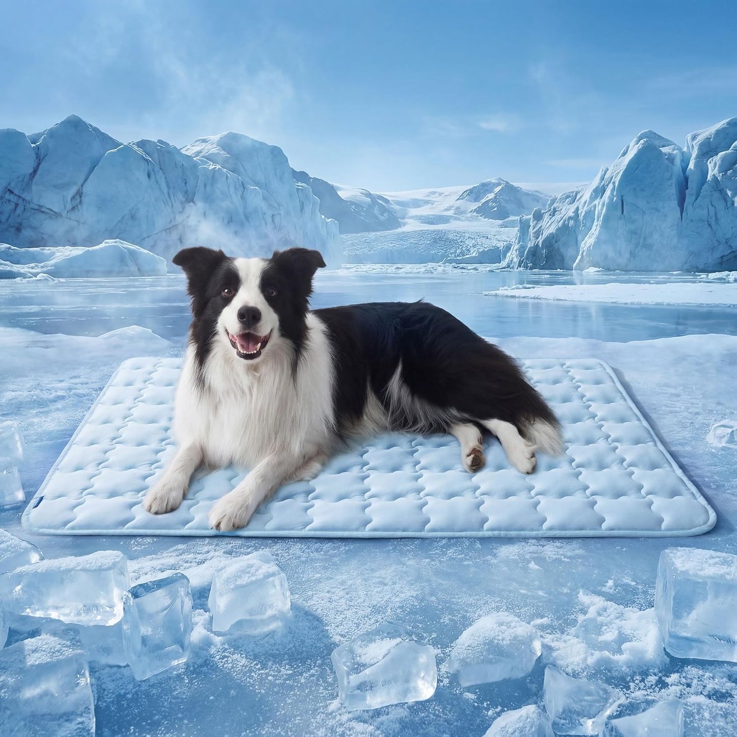 Bedsure cooling dog mat extra large front view on floor