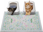 Glittme Cat Litter Mat with Non-Slip Bottom Litter Box Mat 33"X22" Litter Trapping Mat Easy to Clean Washable Cat Food Mat for Kitty,L - Image 10