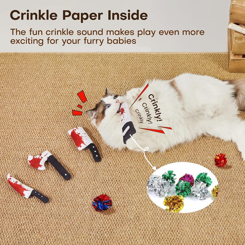 Potaroma horror-themed cat toys size reference