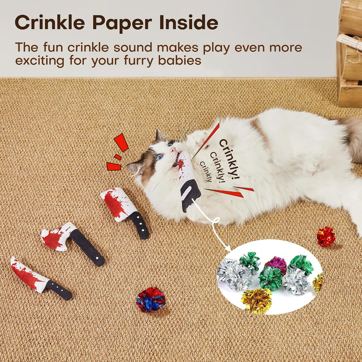 Potaroma horror-themed cat toys size reference