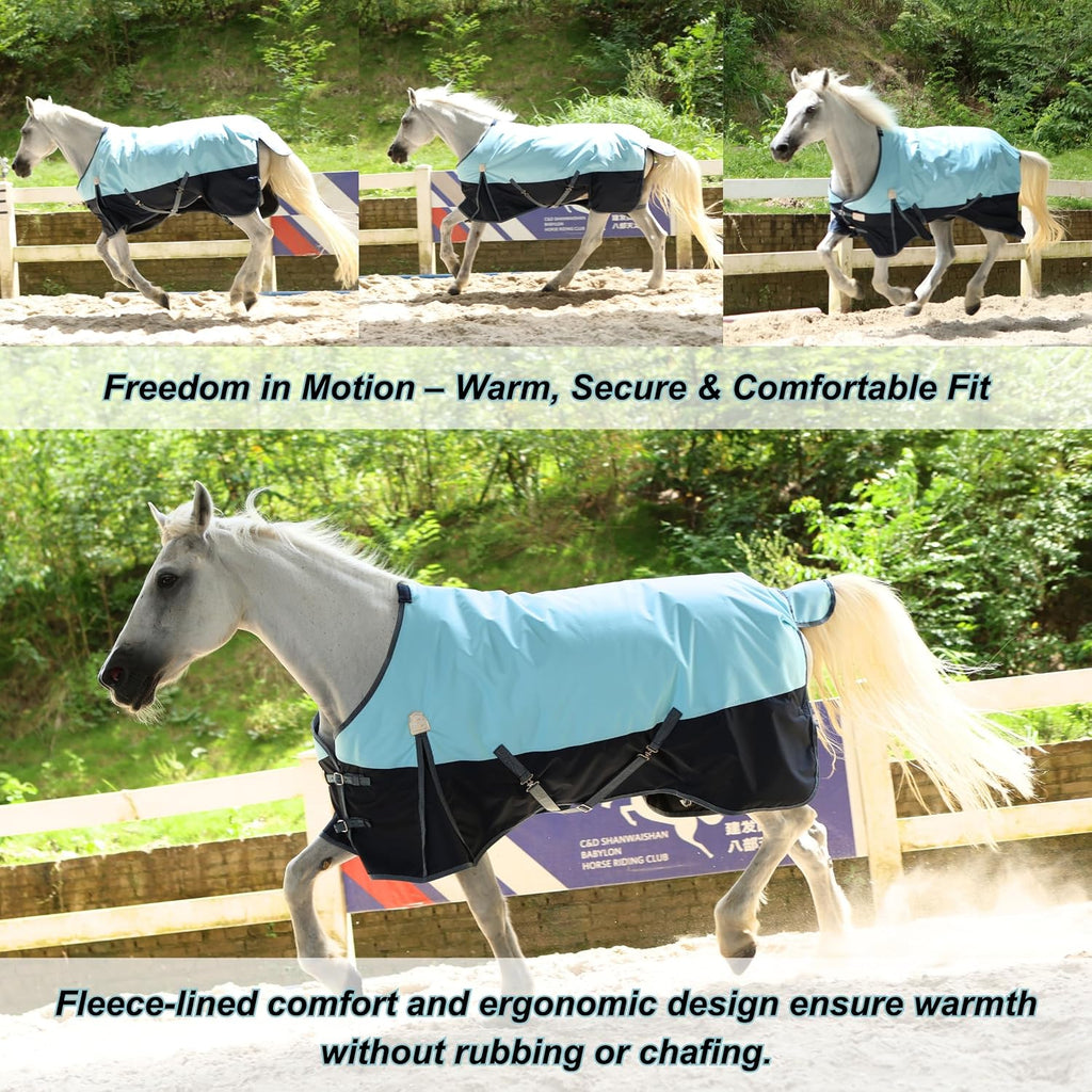 Adjustable leg straps for secure fit on horse blanket