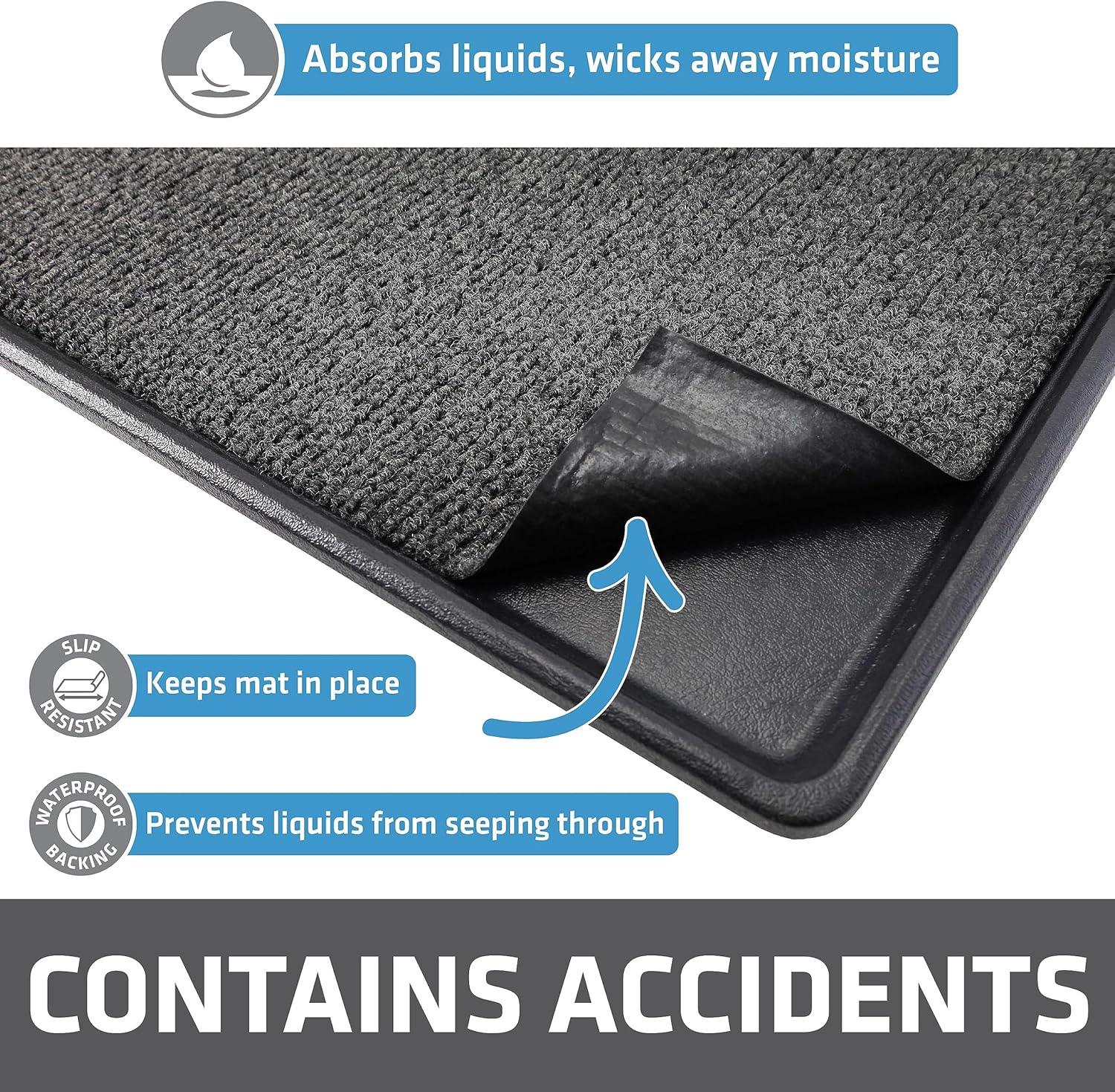 Close up of Drymate Zorb-Tech fabric texture and waterproof backing