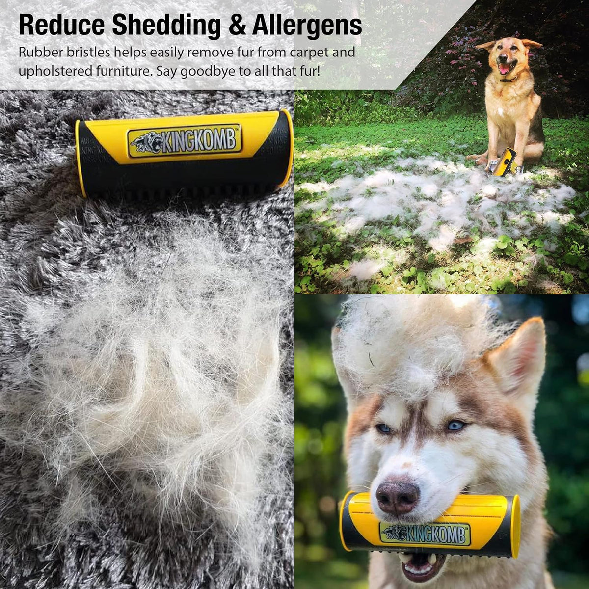 King Kanine grooming tool being used on a dog