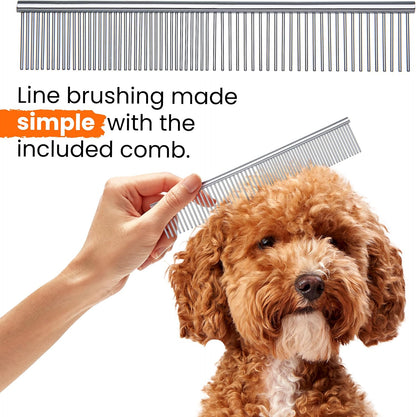 Doodleez goldendoodle slicker brush handle close up view