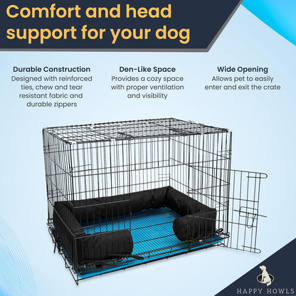 Happy Howls puppy kennel side padding showcasing the heavy-duty waterproof fabric texture.
