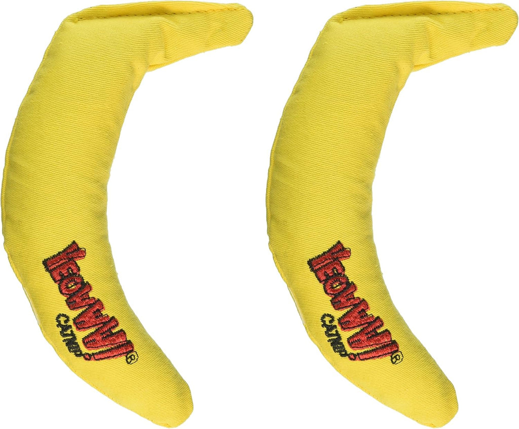 Yeowww Yellow Banana Catnip Toy close up texture detail