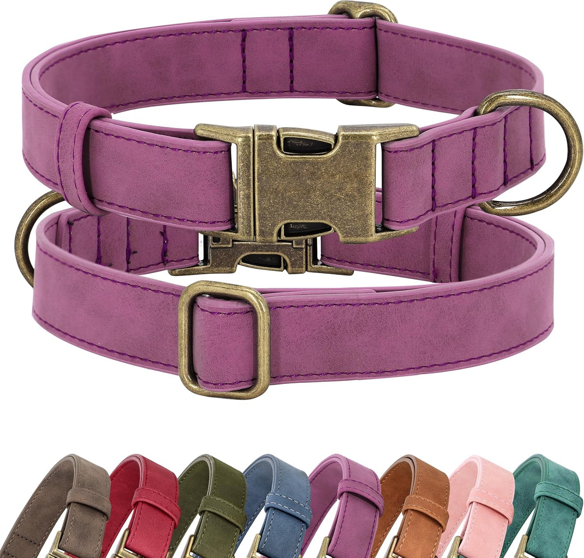 Didog Soft PU Leather Dog Collar, Stylish Quick Released Dog Collars for Small Dogs, Easy Clean Adjustable Pet Collar for Daily Walking, Light Brown, S Fit 10-15" Neck - Image 12