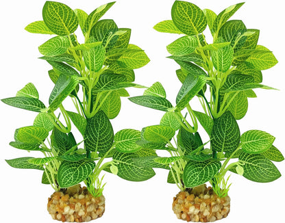 TYZEMKO Silk Aquarium Plants front view in a freshwater fish tank.