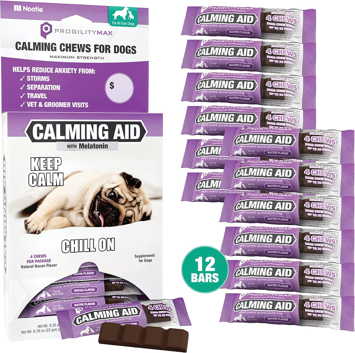 Nootie Progility calming aid nutritional information panel