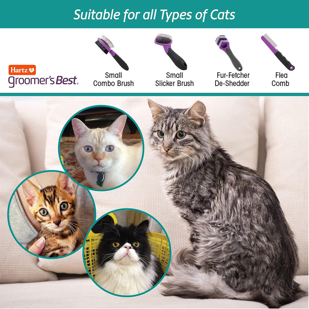 Comparison of Hartz flea comb against standard pet brushes