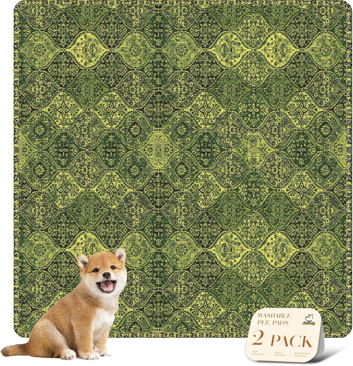 nunubaby Washable Pee Pads for Dogs, Stylish, Non-Slip and Leak-Proof Pee Mat. Ultra-Absorbent Reusable Potty pad for Crates and Floors.(Cream/Multi, 18" x24" ) - Image 14