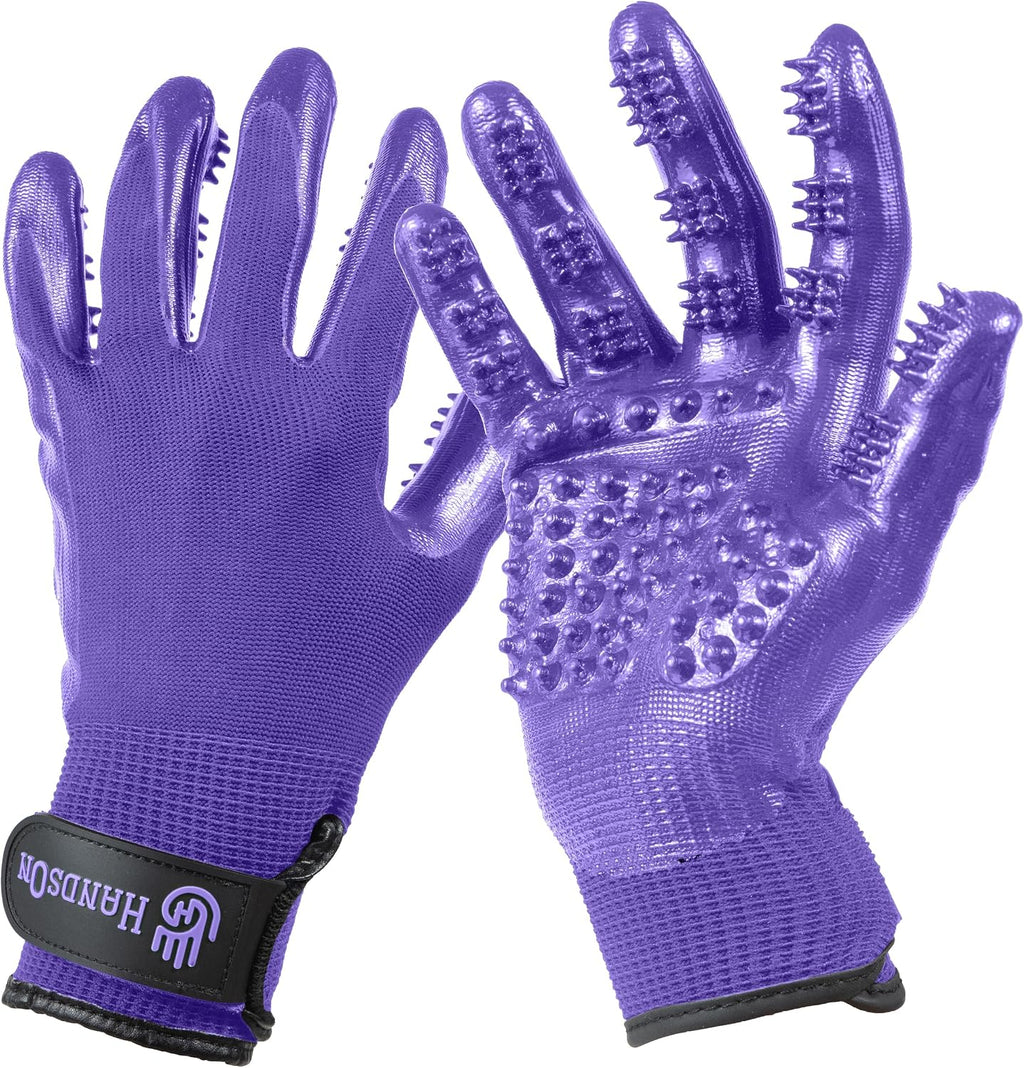 Pet Shedding, Bathing, Grooming, Hair Removing Gloves, Gentle Brush for Cats, Dogs, Horses by the #1 Ranked, Award-Winning Handson Gloves (Green, Medium) - Image 13