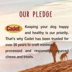 Authentic imported Cadet brand premium dog chew rolls close up view
