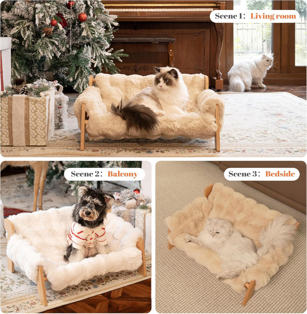 Cheerhome Pets cat couch bed showing washable cushion detail