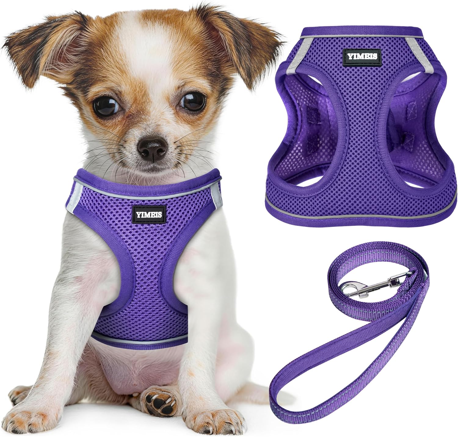 YIMEIS Dog Harness and Leash Set, No Pull Soft Mesh Pet Harness, Reflective Adjustable Puppy Vest for Small Medium Large Dogs, Cats (Pink, X-Small (Pack of 1) - Image 14