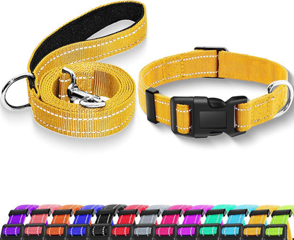 Reflective Dog Collar with Safety Locking Buckle, Adjustable Soft Breathable Nylon Collars for Small, Medium and Large Dogs(Collar+Leash XS Width 5/8" Turquoise) - Image 11