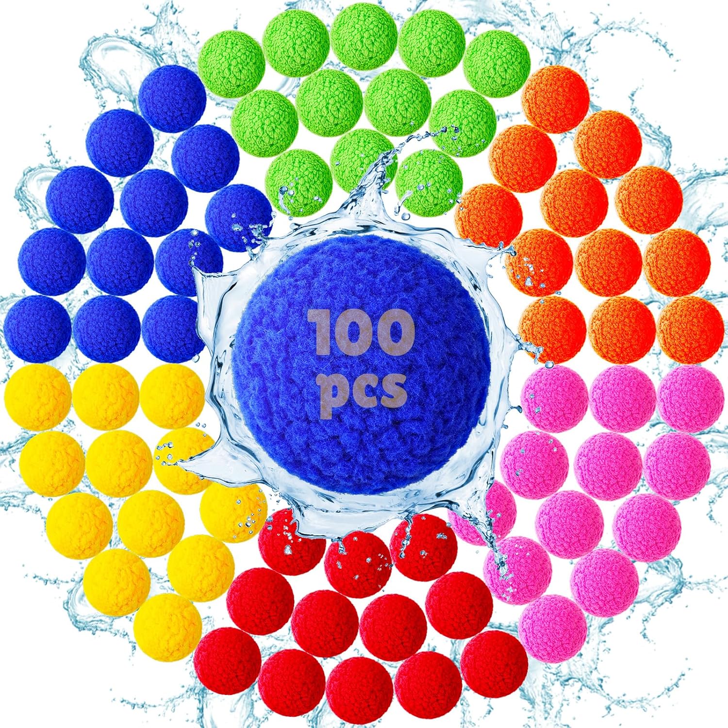 LQYoyz reusable water balloons one hundred pack front view showcasing vibrant summer outdoor toys