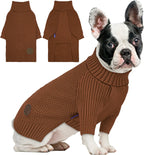 cyeollo Dog Sweaters for Small Dogs Boy, Pullover Turtleneck for Dogs Male, Knitted Doggy Fall Winter Warm Cold Weather Dog Clothes Apparel with Sleeves, Navy L - Image 10