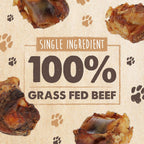 Close up of 8 pack beef knee caps for dogs