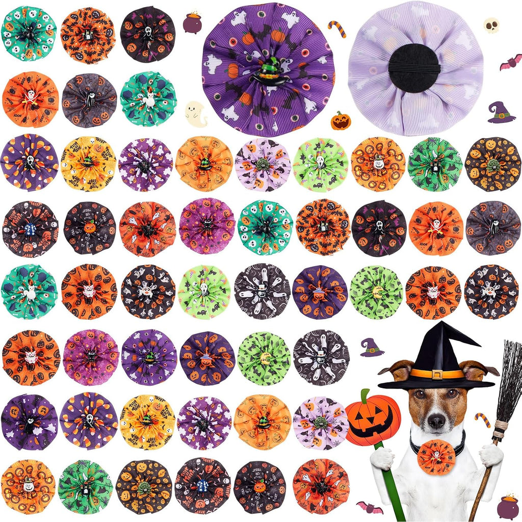 Huhumy 50 Pcs Summer Collar Bows for Dogs Hawaiian Bow Ties Flowers Charms Attachment for Small Medium Large Dogs Cats Collar Accessories Summer Party Costumes - Image 14