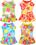 4PCS/Pack Floral Dog Dresses Sleeveless Spring Summer for XXXL Large Dogs Girl Female Red Green Yellow Purple Skirts Flower Sundress for Holiday Party Wedding Lightweight Breathable - Image 12