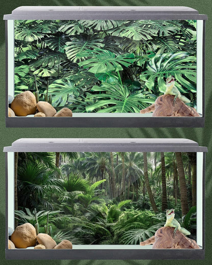 Water-resistant and wrinkle-free features of the Breling tropical rainforest terrarium decor.
